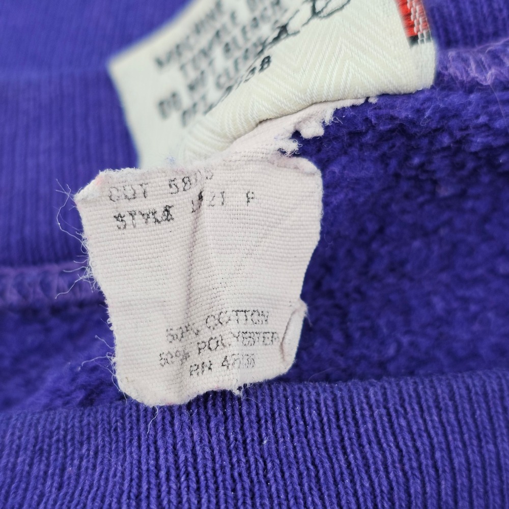 Nutmeg Charlotte Hornets Sweatshirt Mens Large Purple Vintage 90s NBA Crewneck - Picture 6 of 10